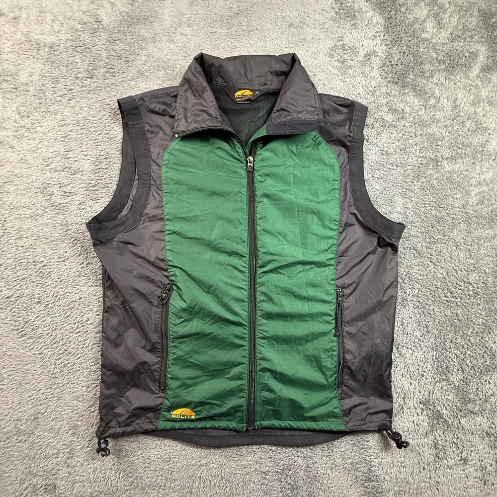 GOLITE Womens Vest L Green Full Zip Outdoor Windbreaker Nylon Shell